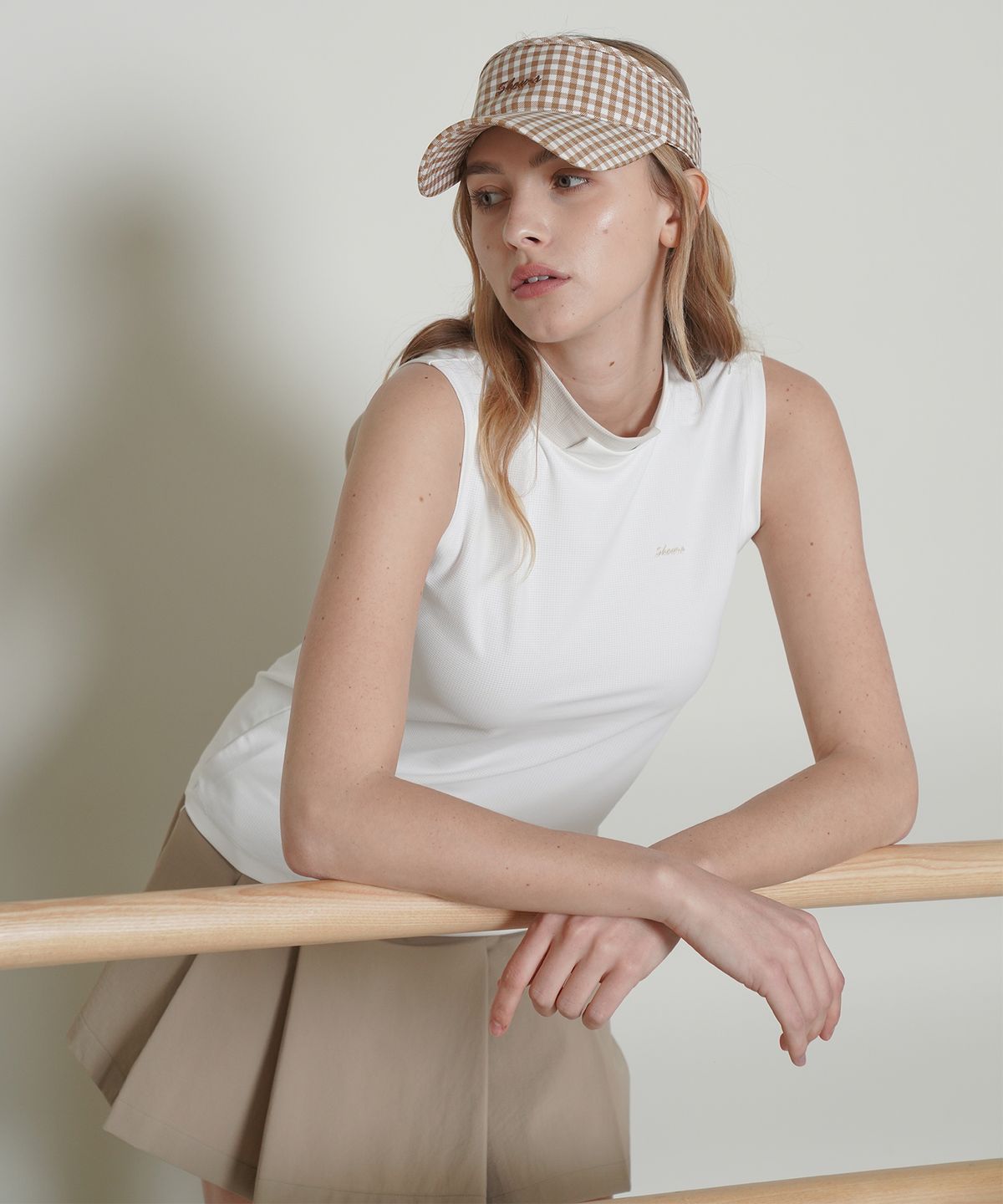 파이브아워스(5HOURS) AIRY MESH MOCK TOP _ WHITE