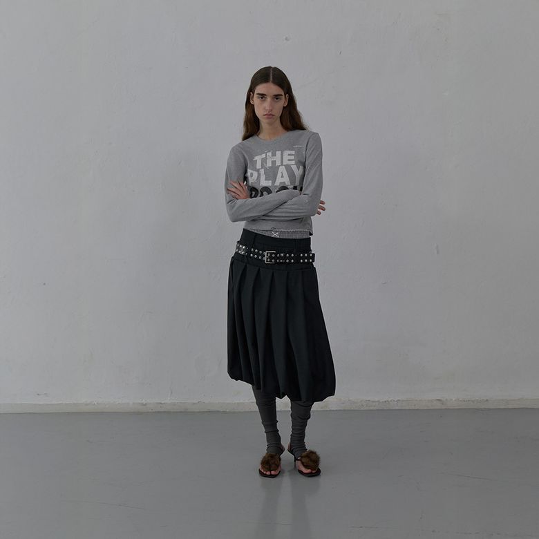 TAILORED VOLUME SKIRT (BLACK)