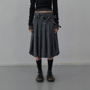 TAILORED VOLUME SKIRT (MELANGE GREY)