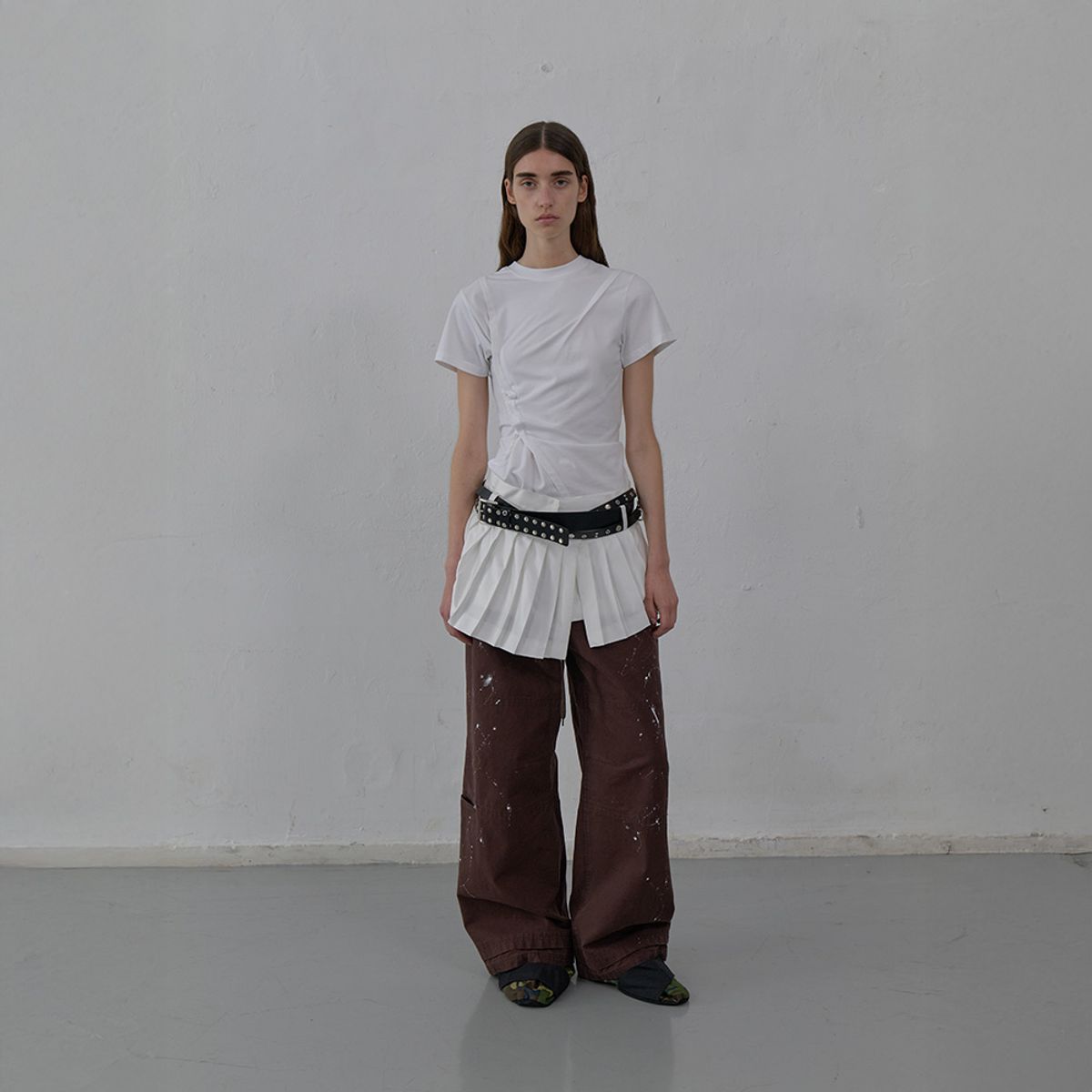 엘씨디씨티엠(LCDC™) PLEATS DETAIL LAYERED SKIRT (WHITE)