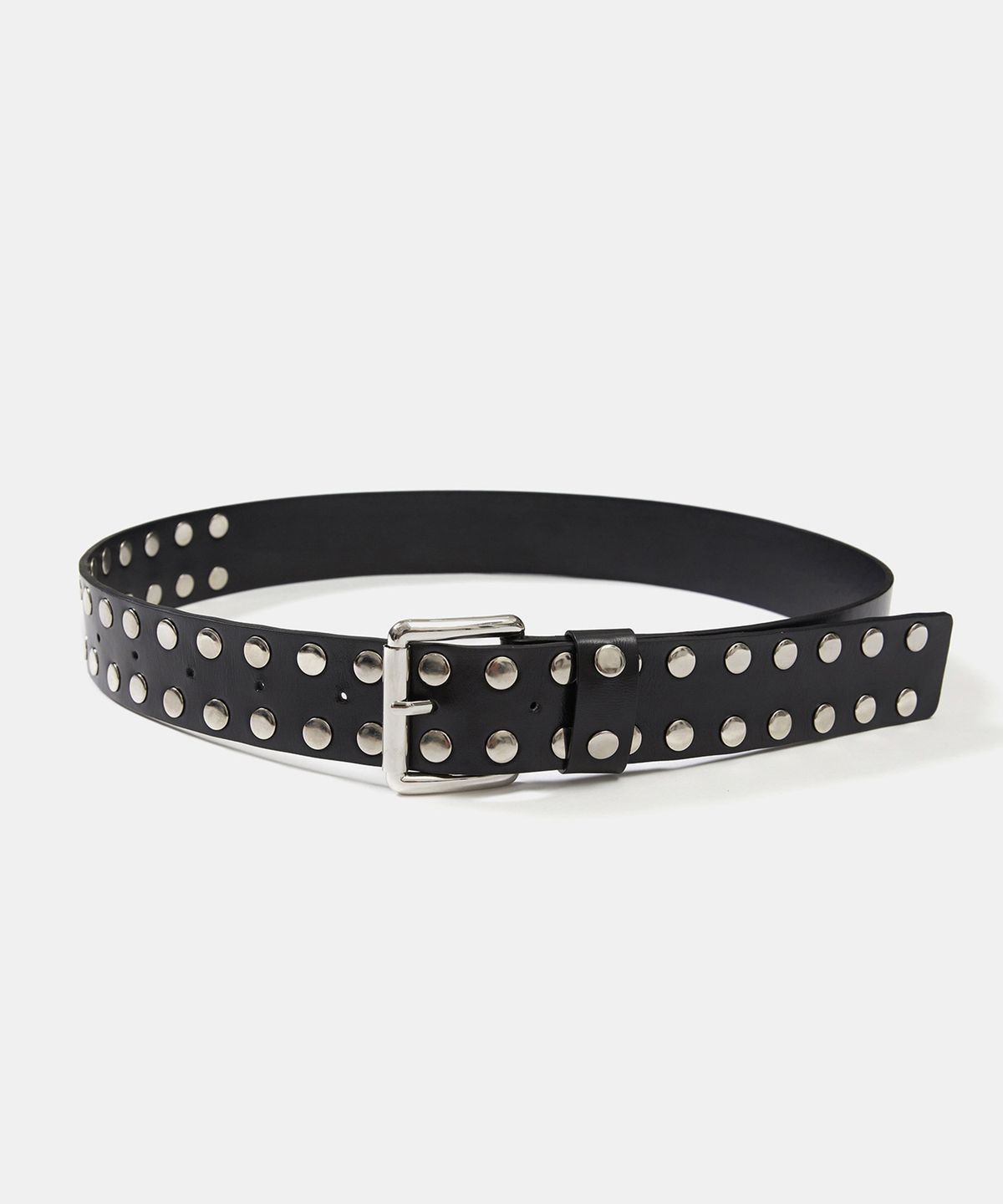 엘씨디씨티엠(LCDC™) DOUBLE STUDDED LEATHER BELT (BLACK)