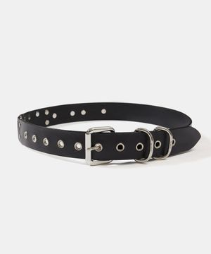 D-RING LEATHER BELT (BLACK)