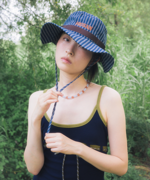 시어서커 사파리햇 네이비