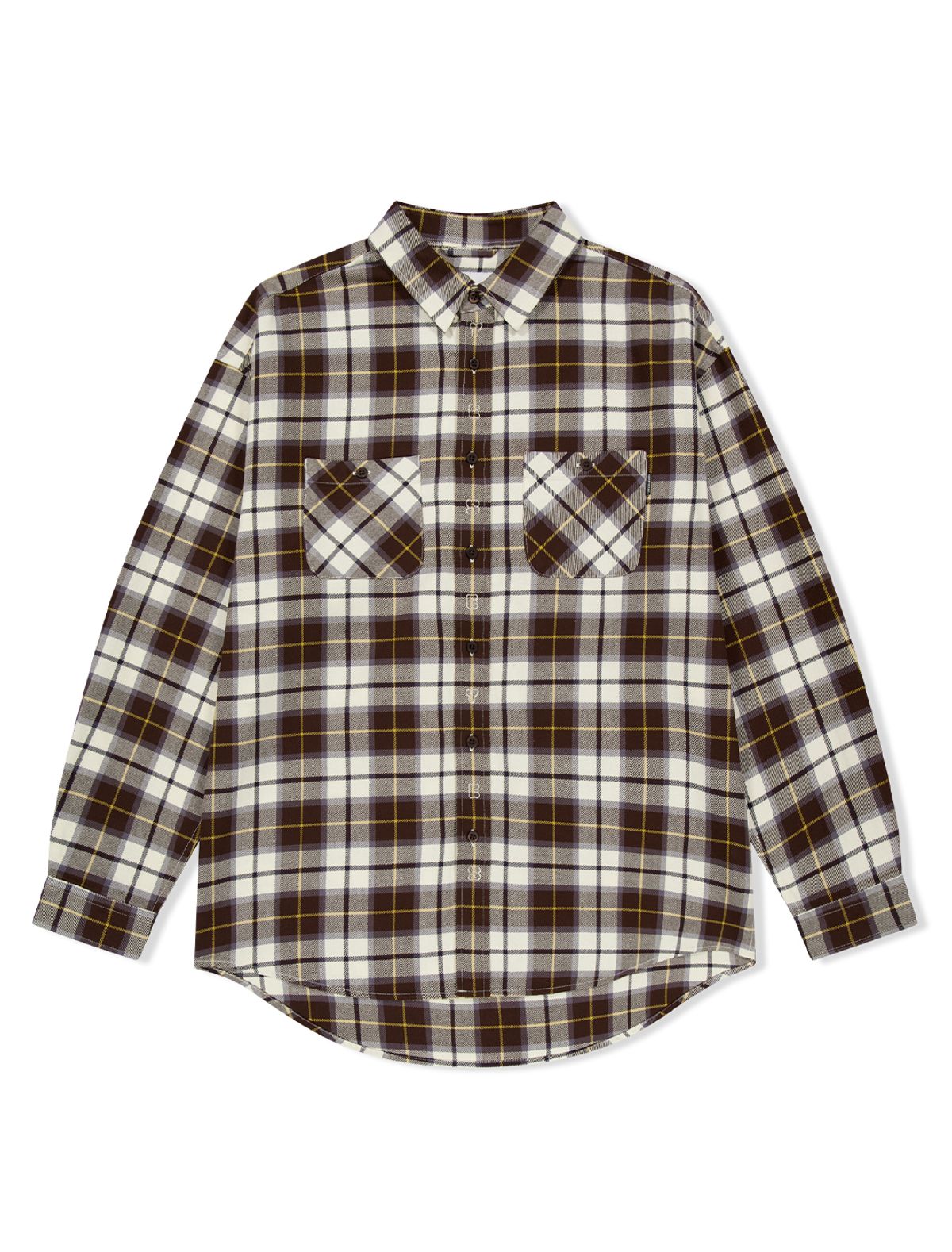 예스아이씨(YESEYESEE) Plop Check Shirt Brown