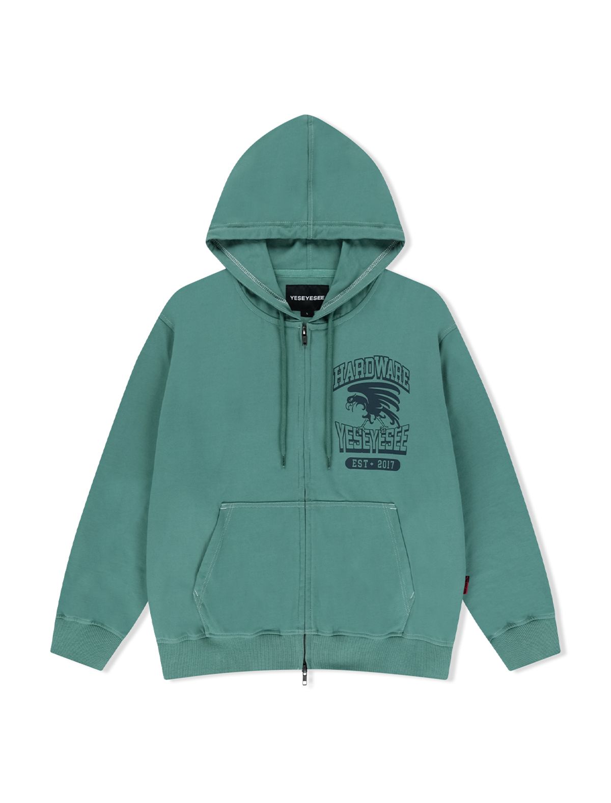 예스아이씨(YESEYESEE) Y.E.S Single Stitch Hoodie Teal