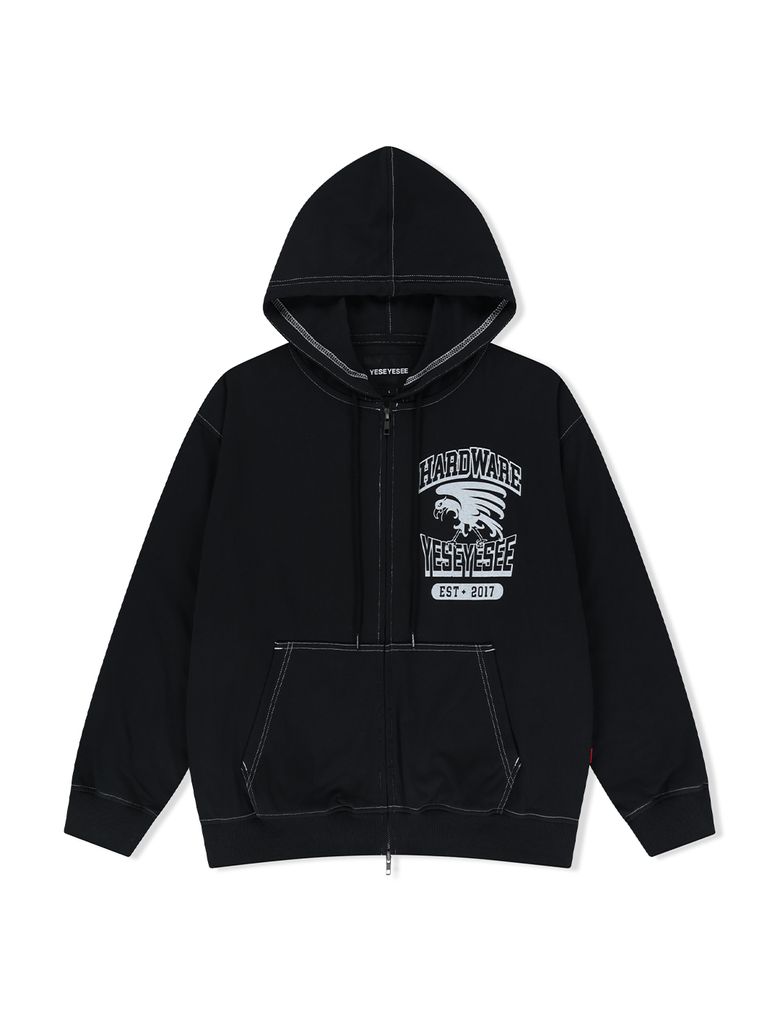 Y.E.S Single Stitch Hoodie Black