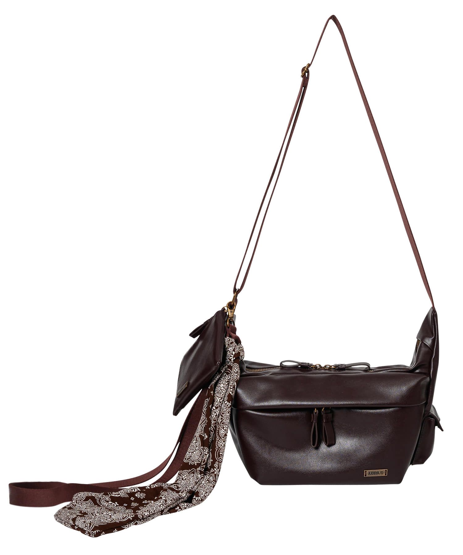 MUSINSA公式 | AJOBYAJO Paisley Scarf Cross Bag & Neck Wallet [BROWN]