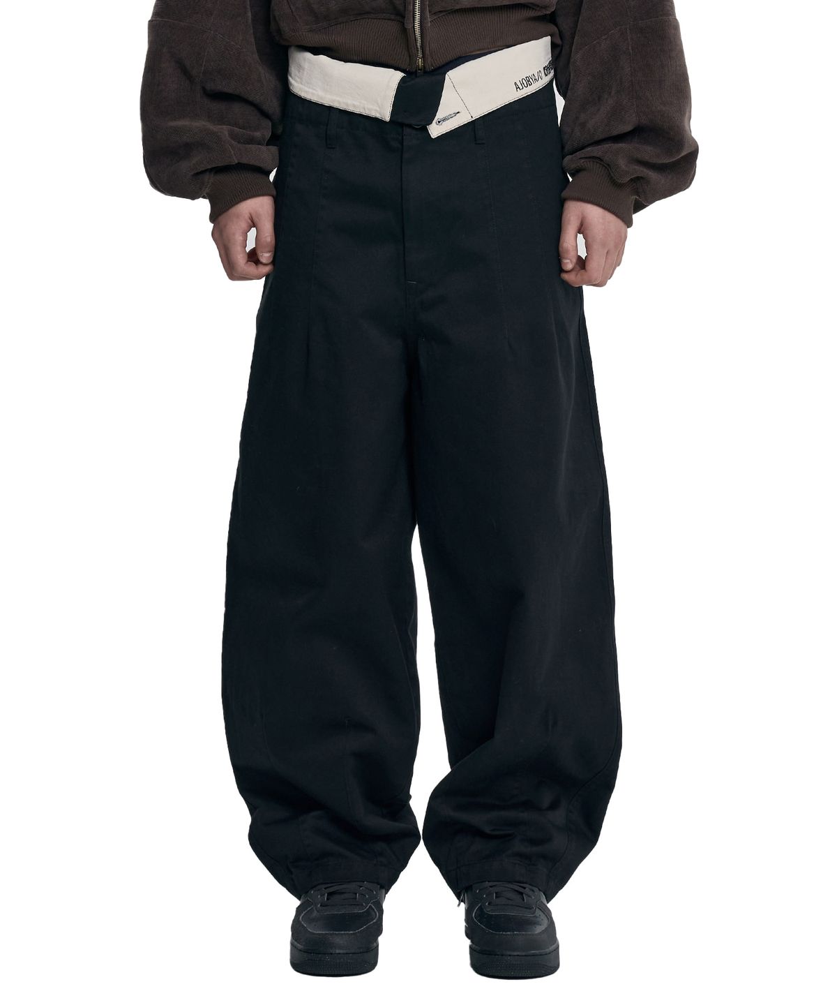 아조바이아조(AJOBYAJO) High Waist Oversized Pants [BLACK]