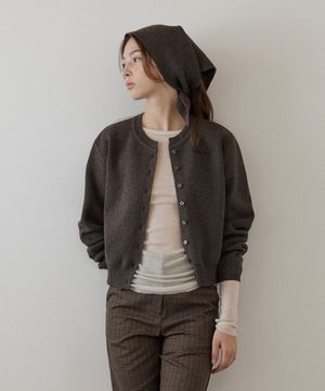 [커치프 SET] 에센셜 라운드 가디건_Coco Brown