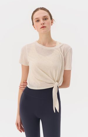 린넨 슬럽 옆묶음 반팔티 HTWTS4J05T