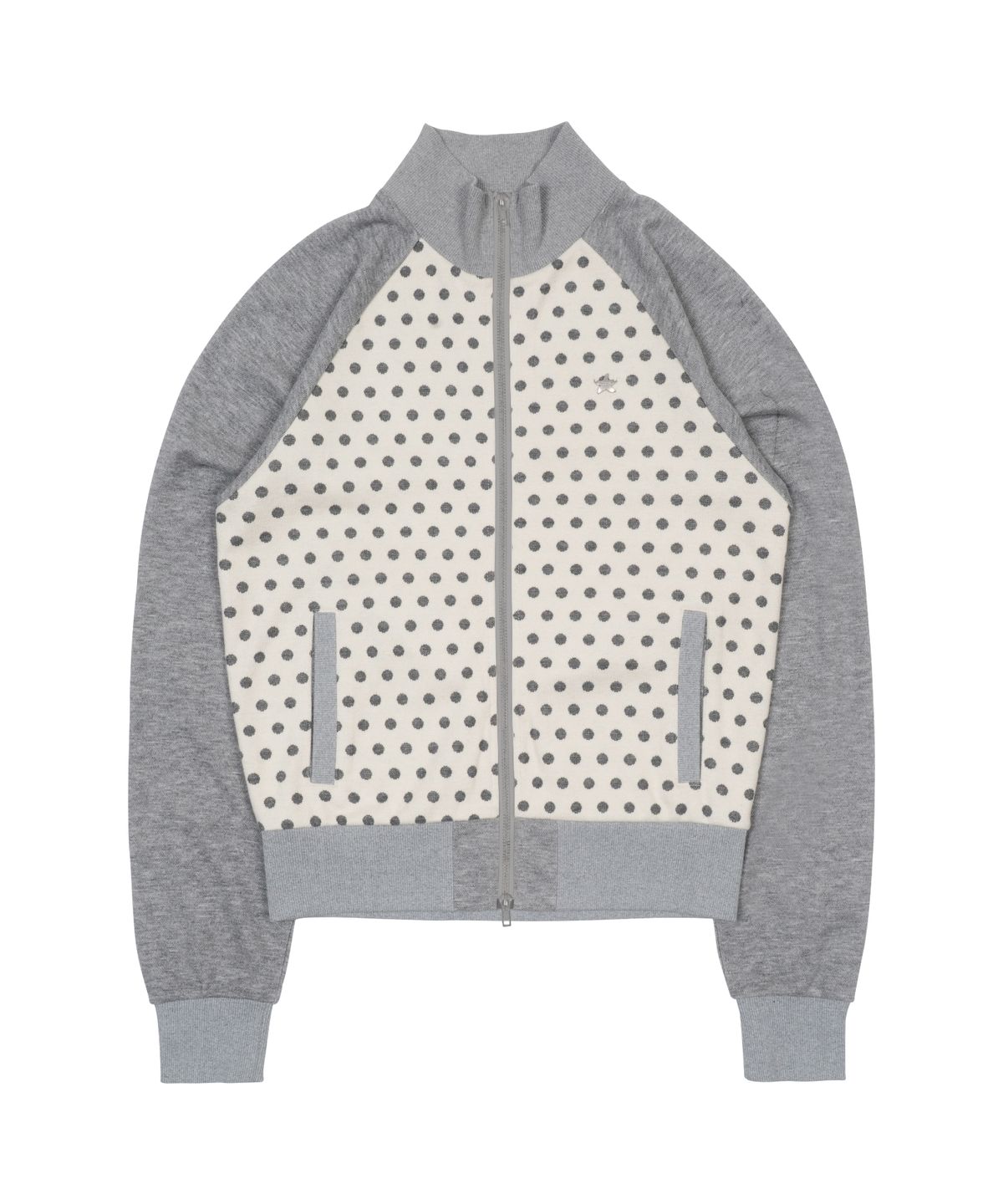더콜디스트모먼트(THE COLDEST MOMENT) TCM dot raglan zip-up (beige/grey)