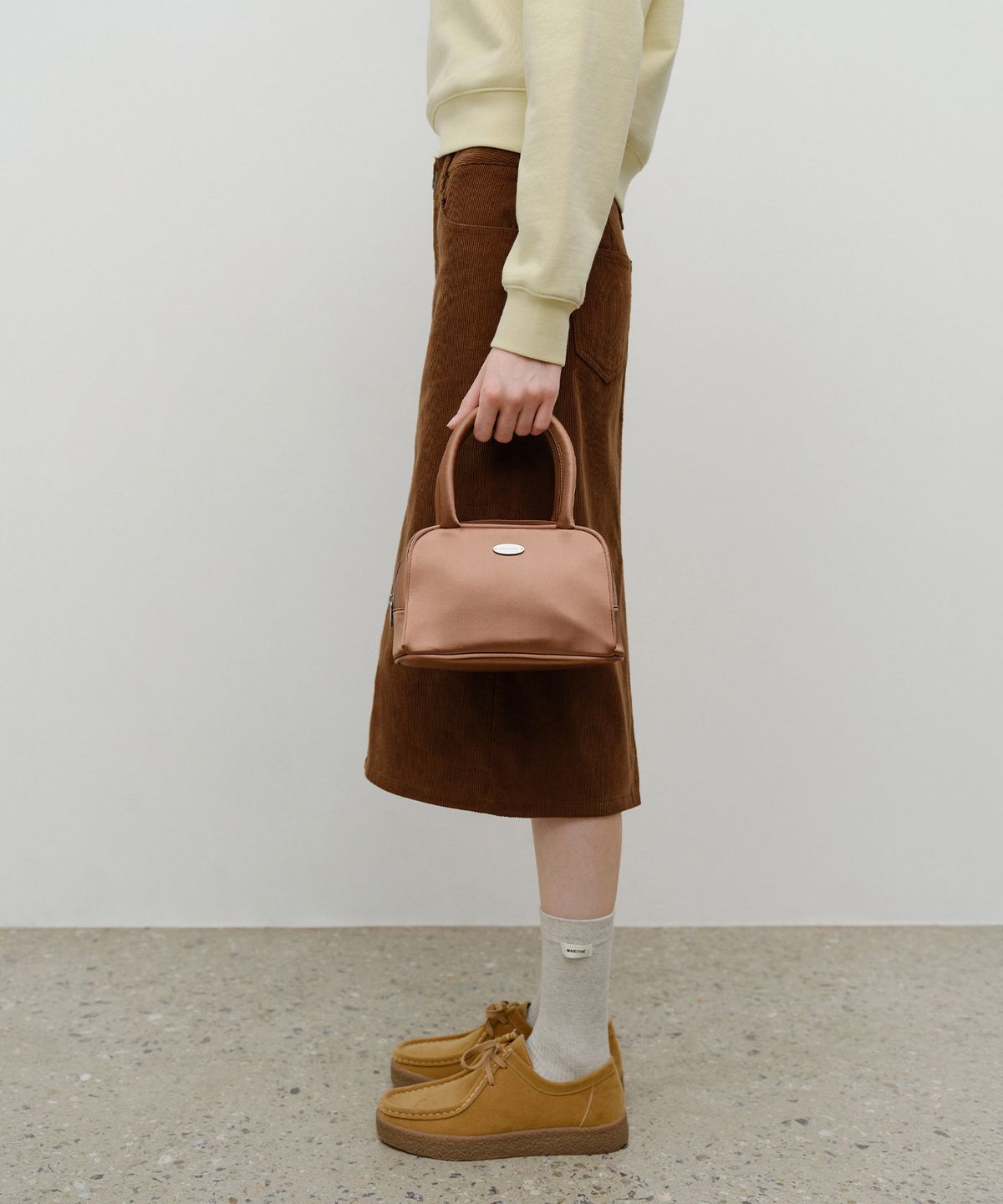 마리떼 프랑소와 저버(MARITHÉ + FRANҪOIS GIRBAUD) REGULAR LOGO SATIN MINI TOTE BAG brown