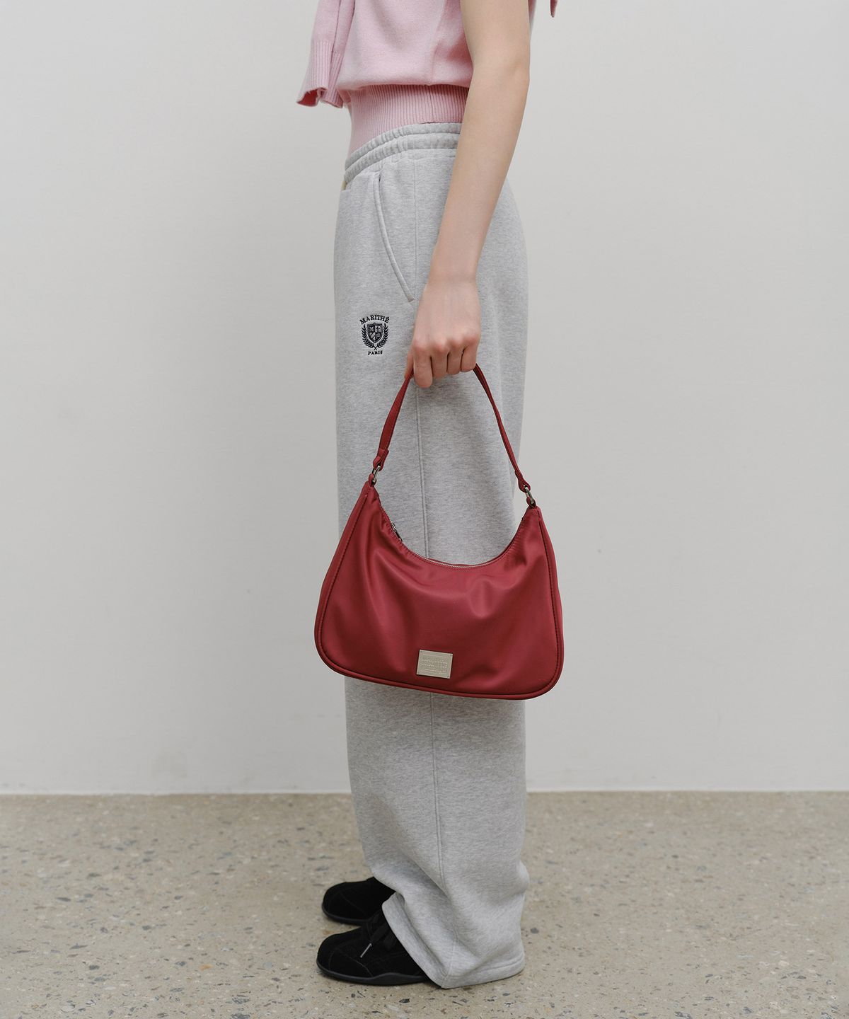 마리떼 프랑소와 저버(MARITHÉ + FRANҪOIS GIRBAUD) CLASSIC LOGO HOBO BAG burgundy