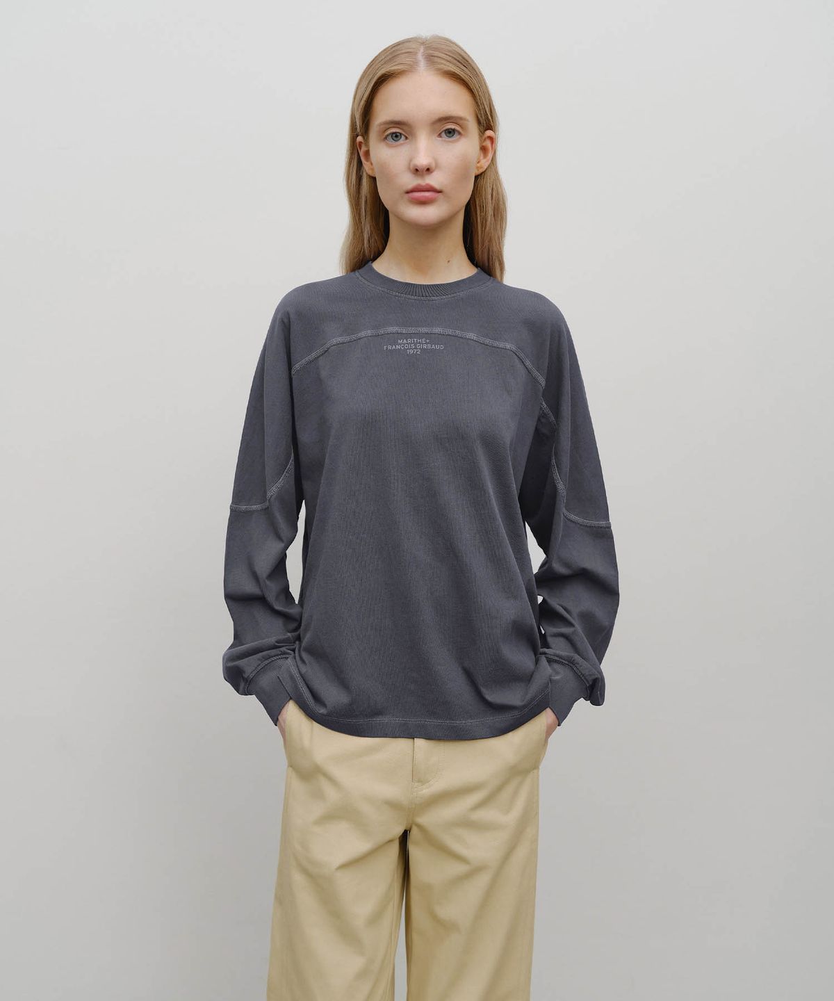 마리떼 프랑소와 저버(MARITHÉ + FRANҪOIS GIRBAUD) INCISION DYEING LONG SLEEVE navy