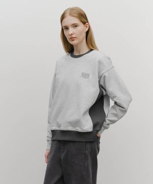 CLASSIC LOGO SIDE COLOR BLOCK SWEATSHIRT heather gray