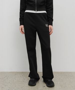 W EMBROIDERY CLASSIC LOGO SWEAT PANTS black