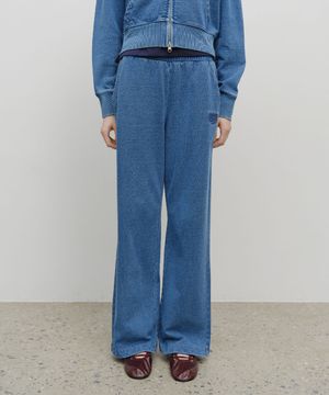 W EMBROIDERY CLASSIC LOGO SWEAT PANTS blue