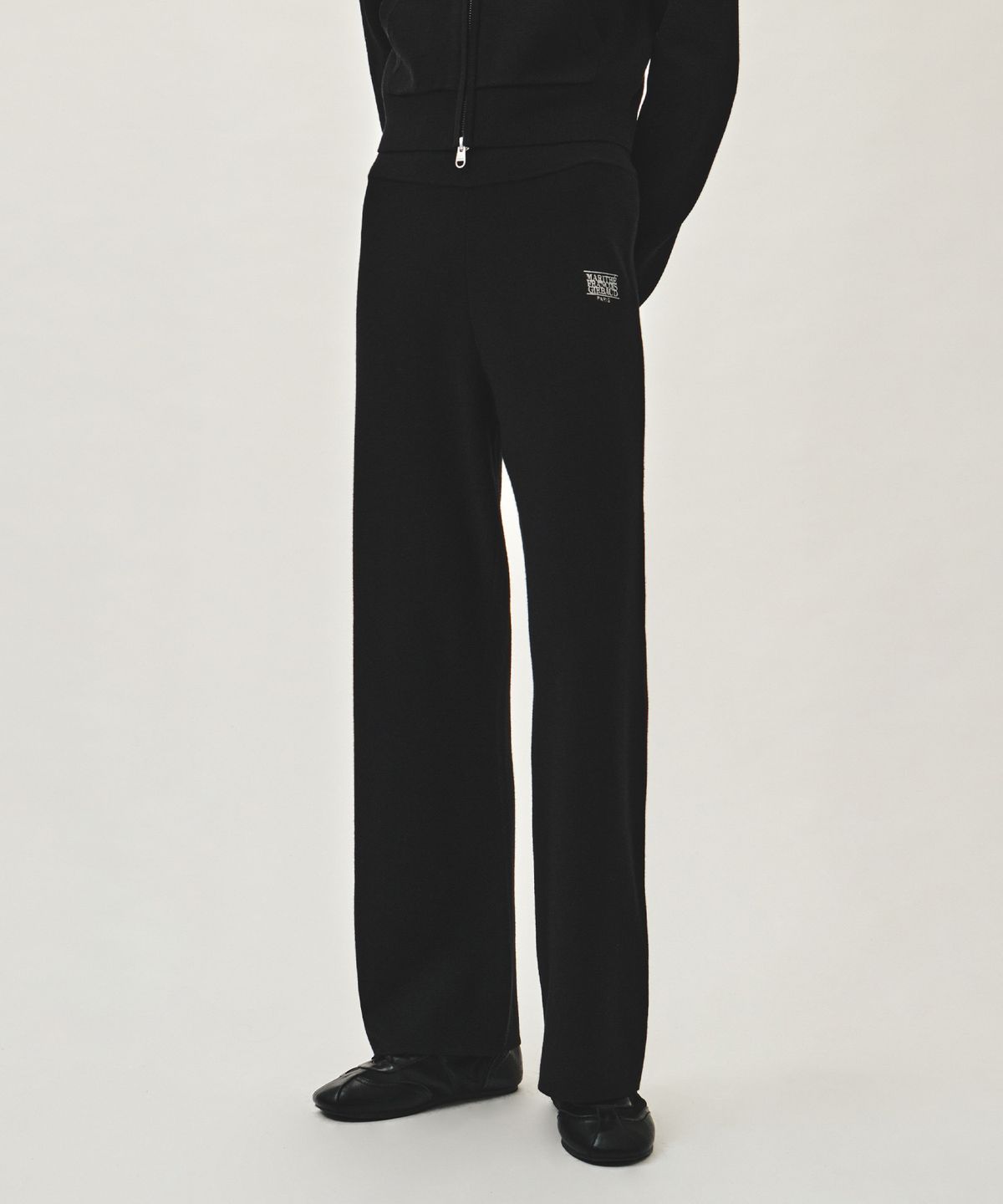 마리떼 프랑소와 저버(MARITHÉ + FRANҪOIS GIRBAUD) W CLASSIC LOGO KNIT PANTS black