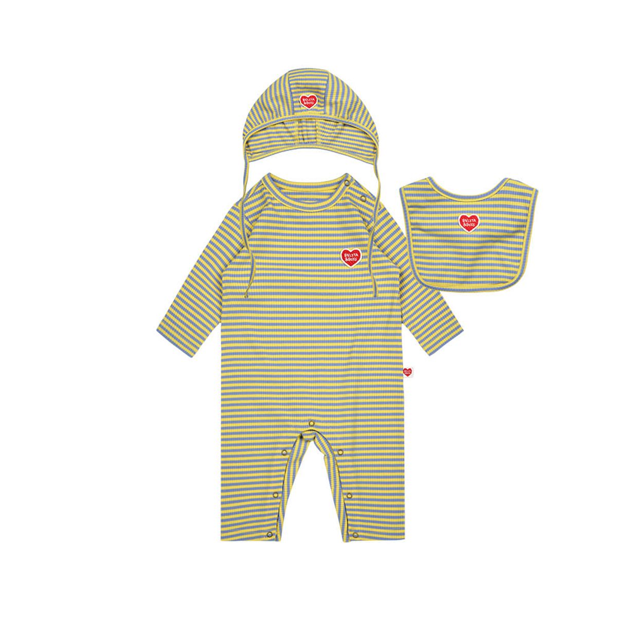 벨리타앤보이즈(BELITANBOYS) 베이비스트라이프 긴팔점프수트빕보넷세트 BB5FBS12LB