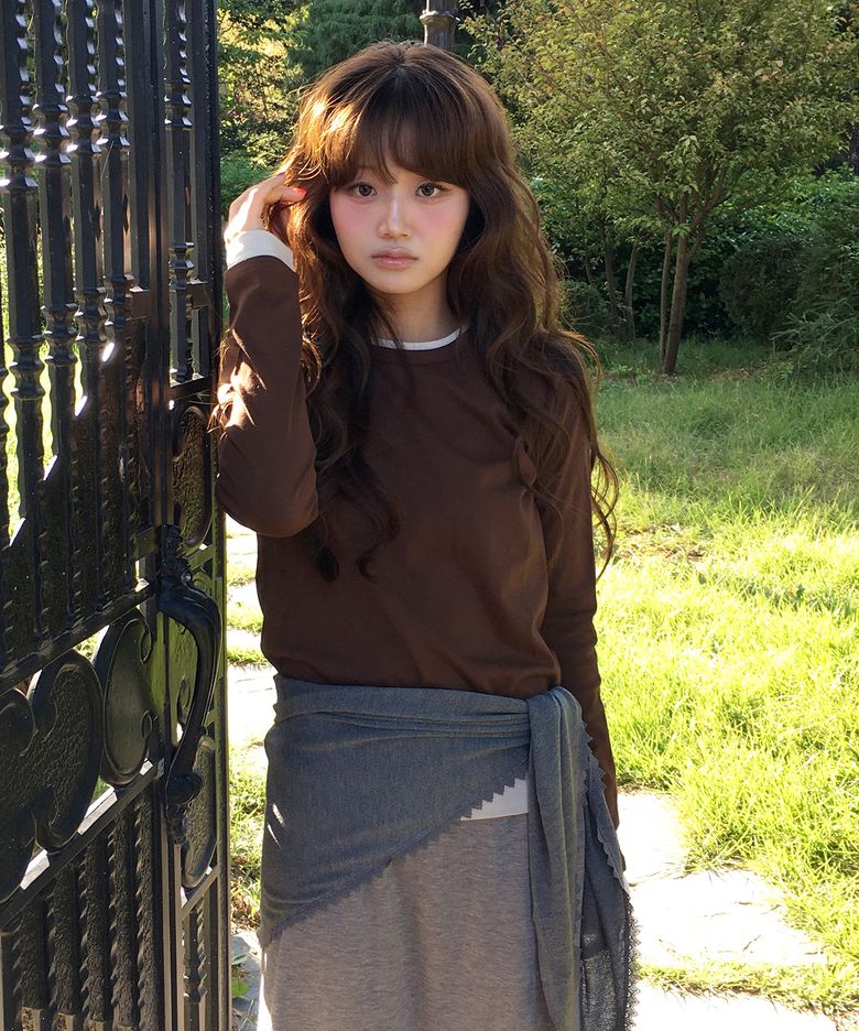 [이나 PICK] 에센셜 레이어드 긴팔 티셔츠 MDTS084_8 Colors