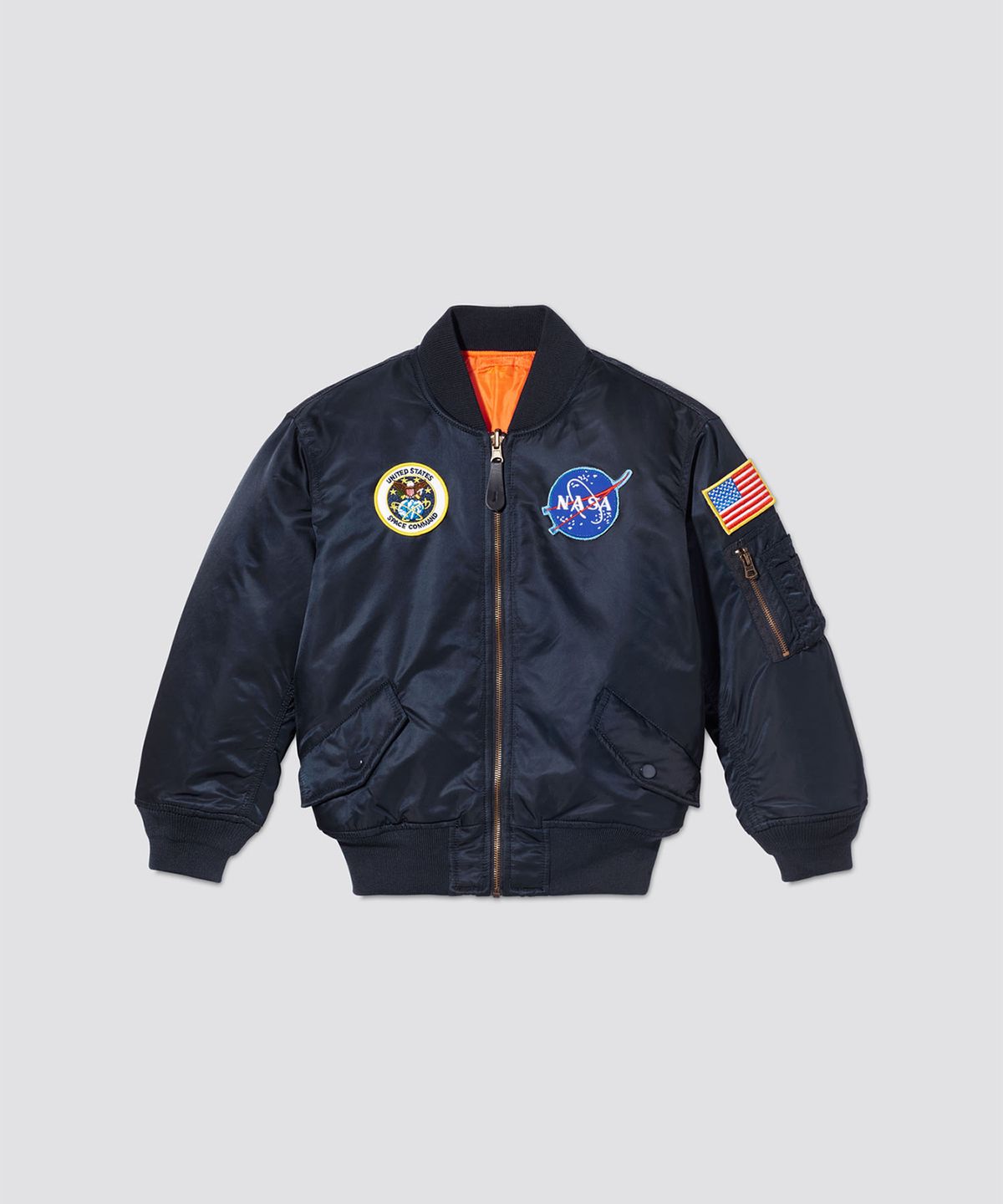 알파 인더스트리 키즈(ALPHA INDUSTRIES KIDS) 키즈 나사 MA-1 자켓 레플리카 블루