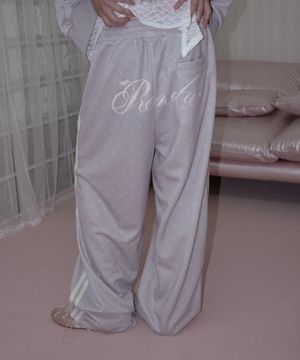 DOT JERSEY LAYERED PANTS GRAY