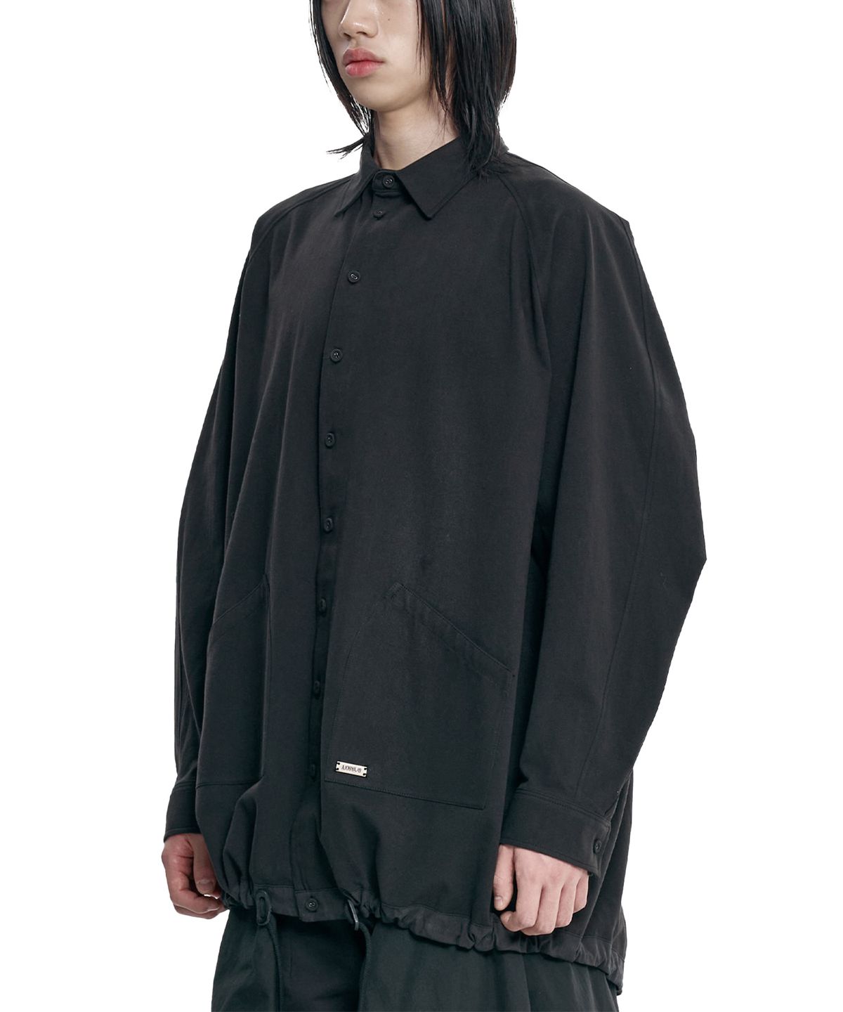 아조바이아조(AJOBYAJO) 3D Raglan String Overshirt [BLACK]