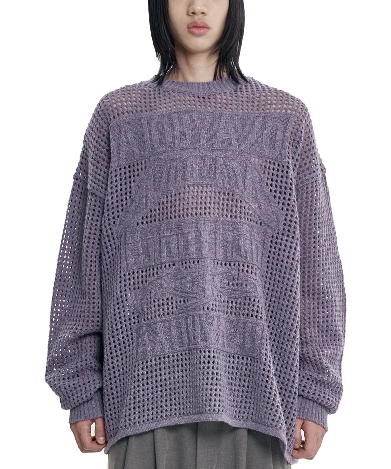 Total Logo Drop Needle Sweater [LILAC]