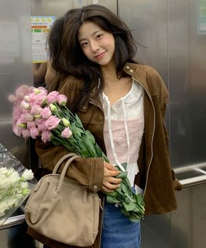 레스트 스웨이드 오버핏 자켓 ( 브라운 )