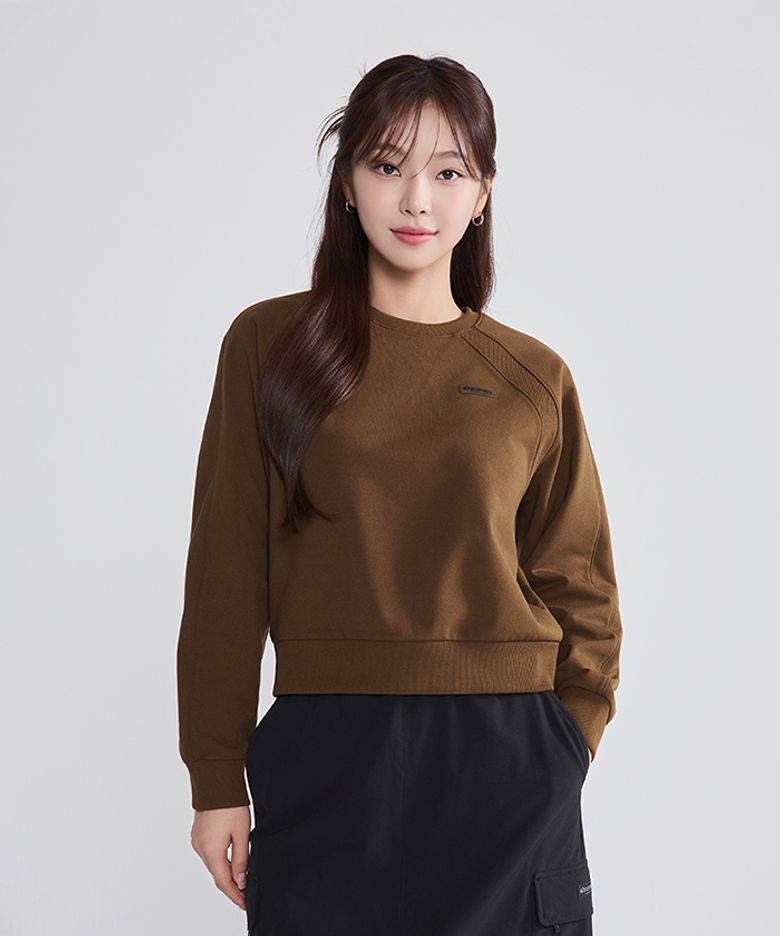 여성 세미크롭 맨투맨 (D/BROWN)