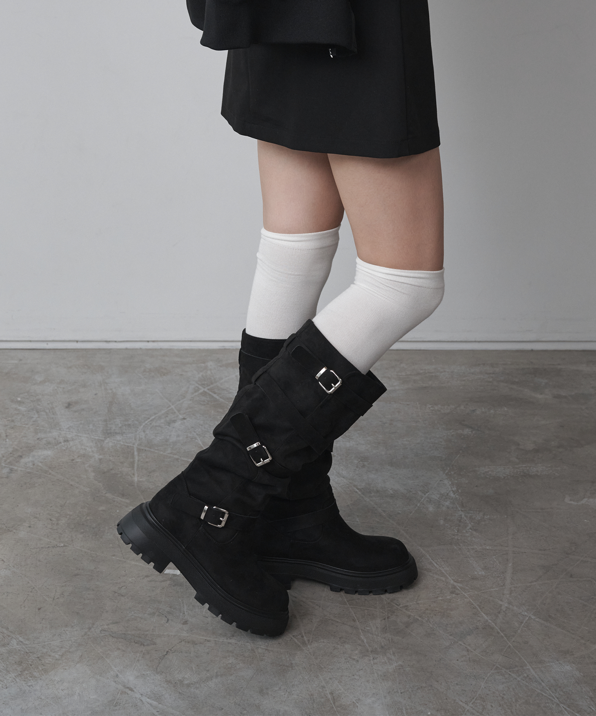 솔트앤초콜릿(SALT AND CHOCOLATE) 험 버클 롱부츠 412548001 (5.5cm/2colors)