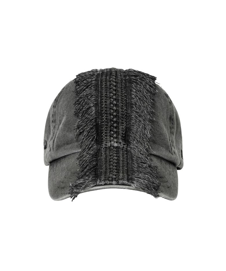 Lace Trimming Washed Cap [CHARCOAL]