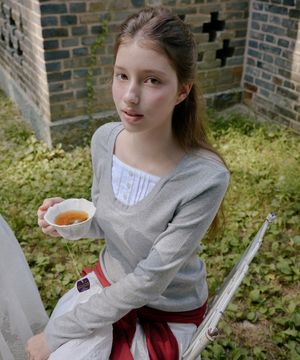 메릿 레이어드 셔츠 티셔츠 ( 그레이 )