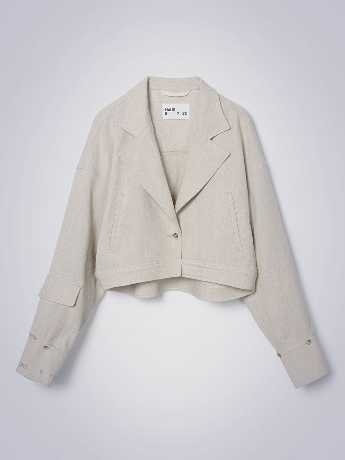 하우스공칠이씨(HAUS072C) CUFFS LINEN JACKET LIGHT BEIGE