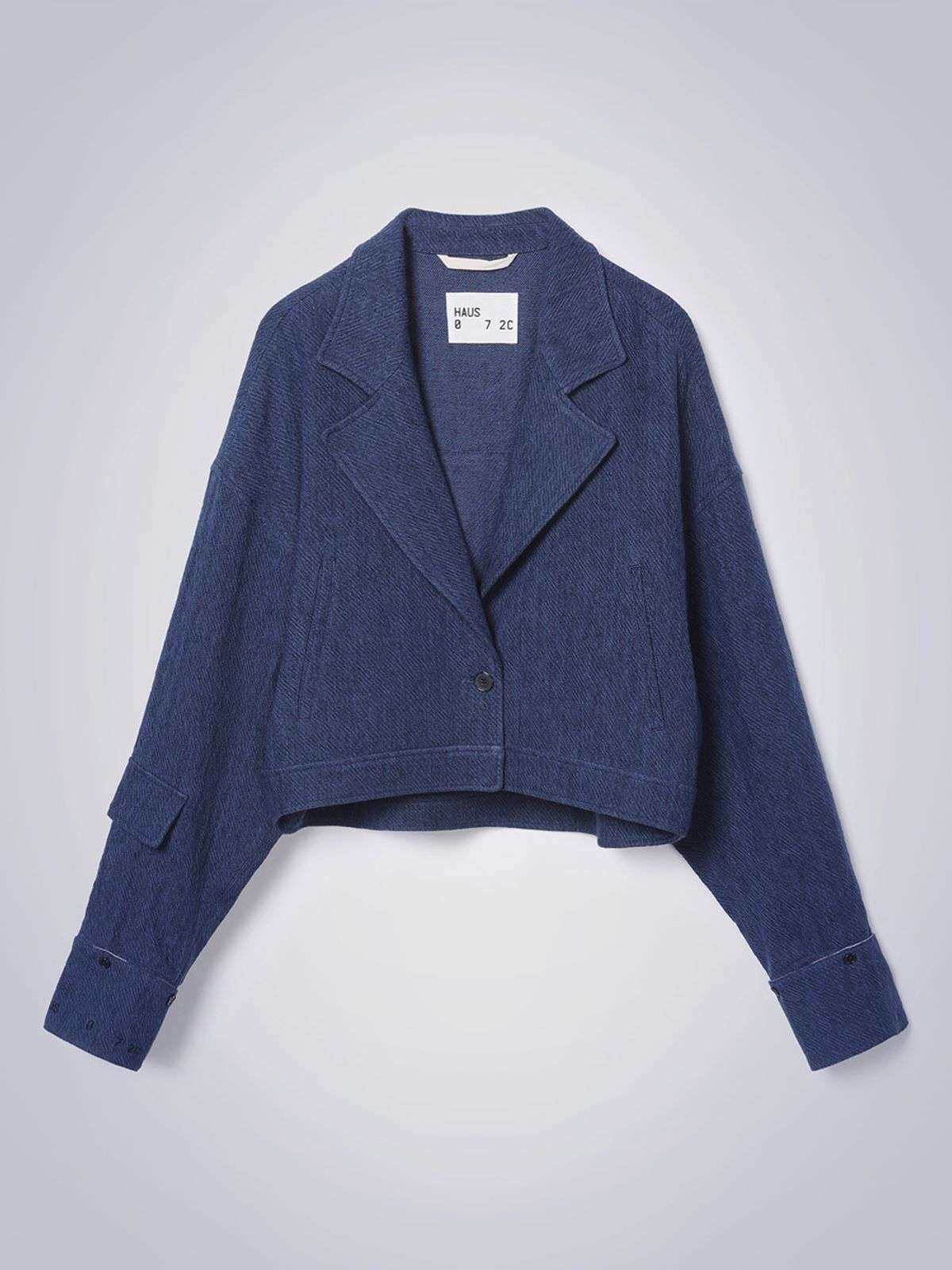 하우스공칠이씨(HAUS072C) CUFFS LINEN JACKET BLUE