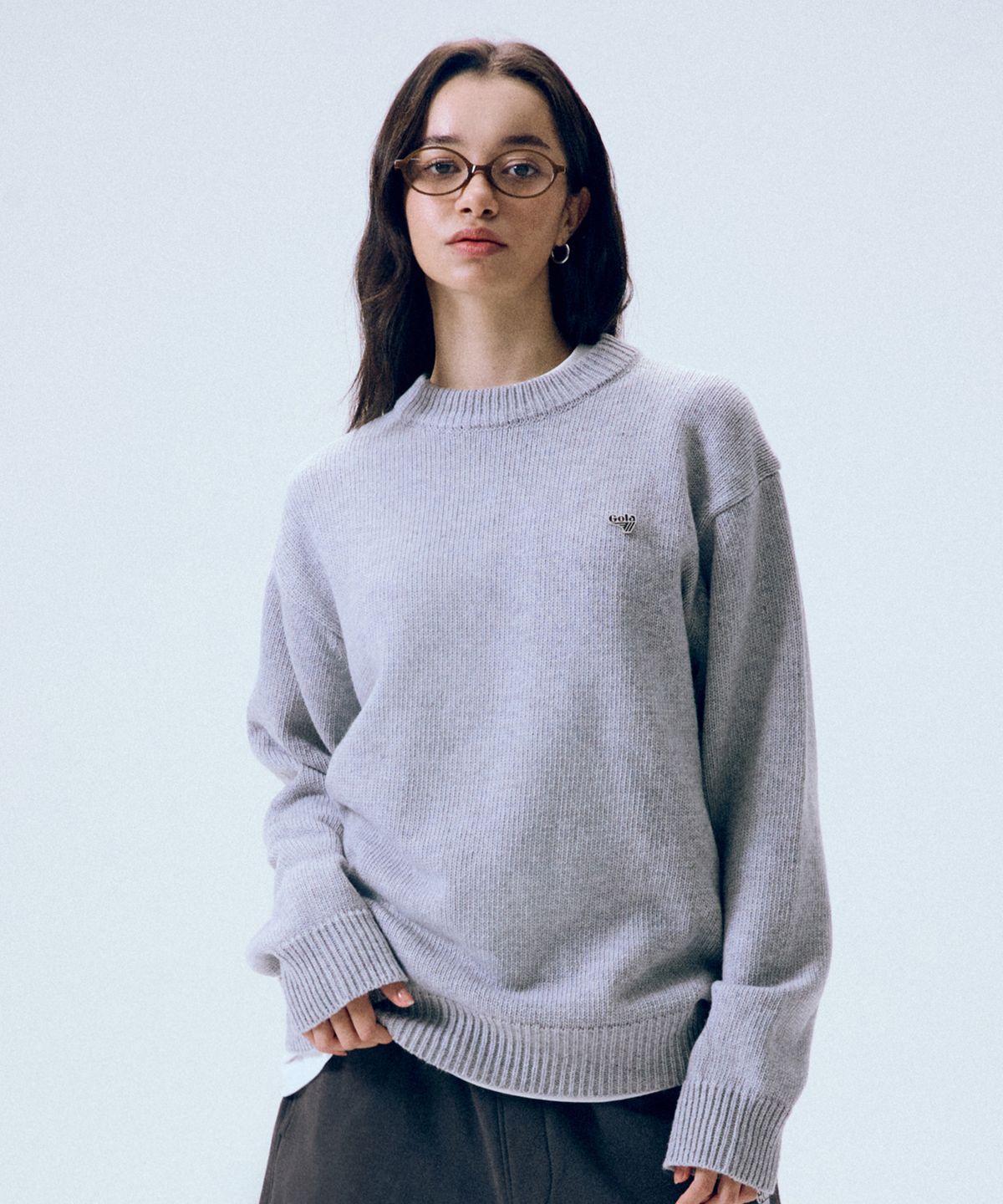 골라(GOLA) ESSENTIAL CREW NECK KNIT [LIGHT GRAY]