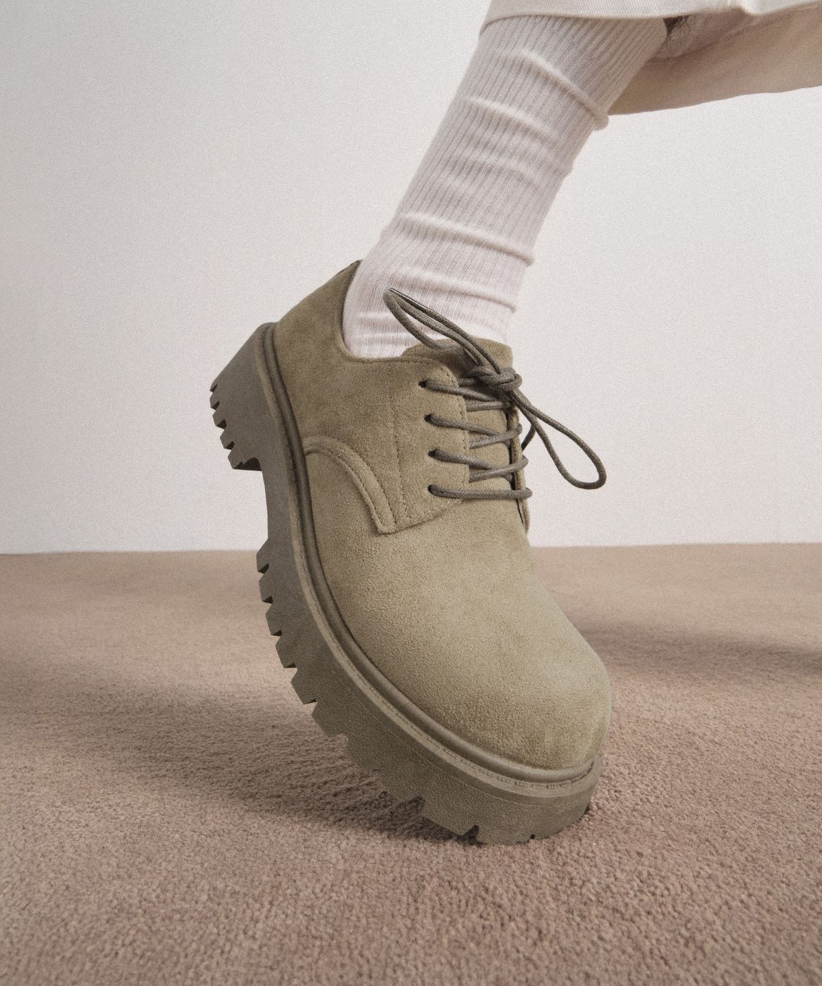 식스핏(6FT) [미누의 코디 x 식스핏] BOLD TOE DERBY (SAND BEIGE)