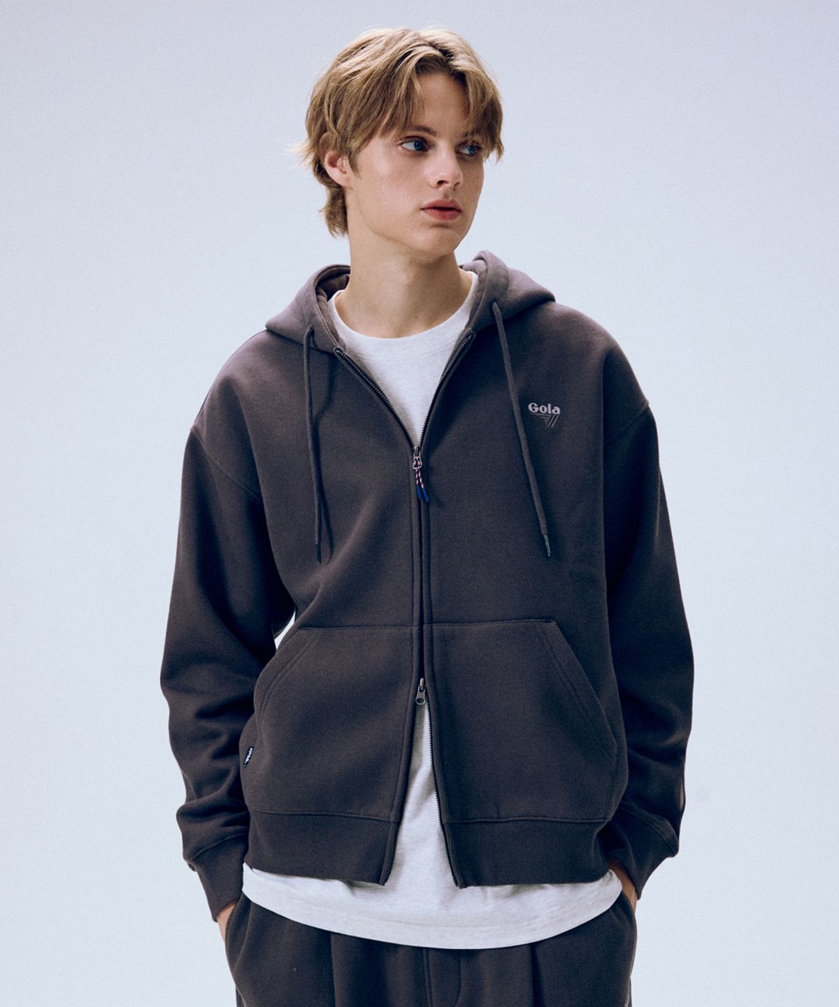 골라(GOLA) SWEAT ZIP HOODIE [CHARCOAL]