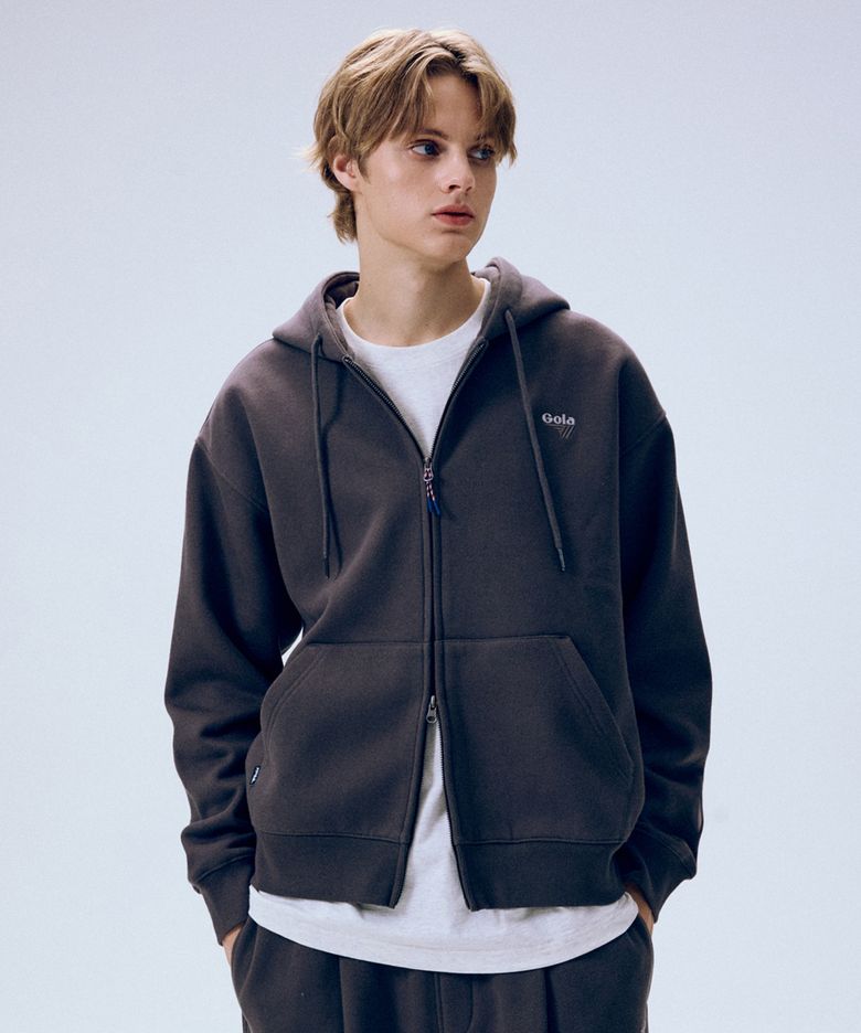 SWEAT ZIP HOODIE [CHARCOAL]