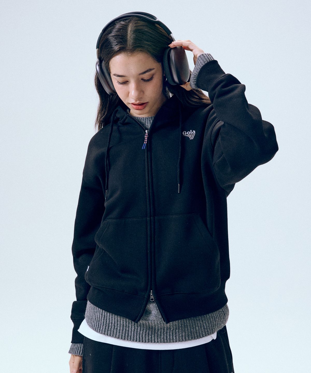 골라(GOLA) SWEAT ZIP HOODIE [BLACK]