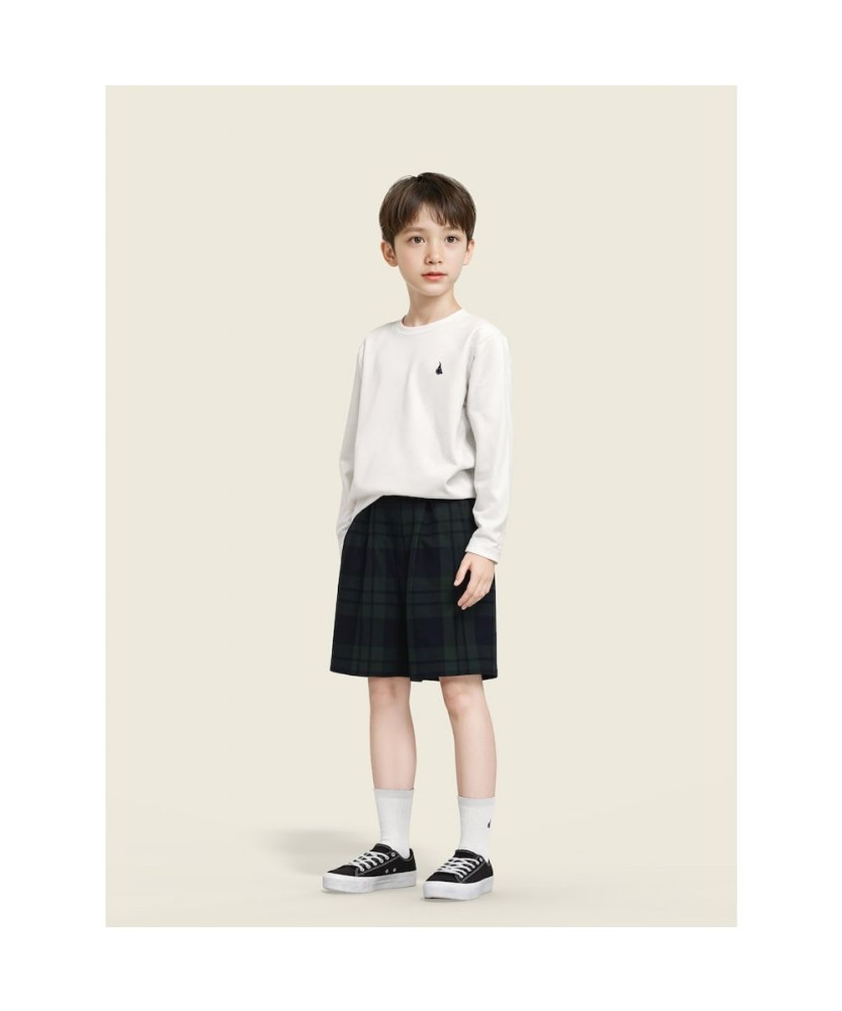 빈폴 키즈(BEANPOLE KIDS) [Essential] 수피마 베이직 긴소매 티셔츠  아이보리 (BI5841UE10) (BI5841UE10)