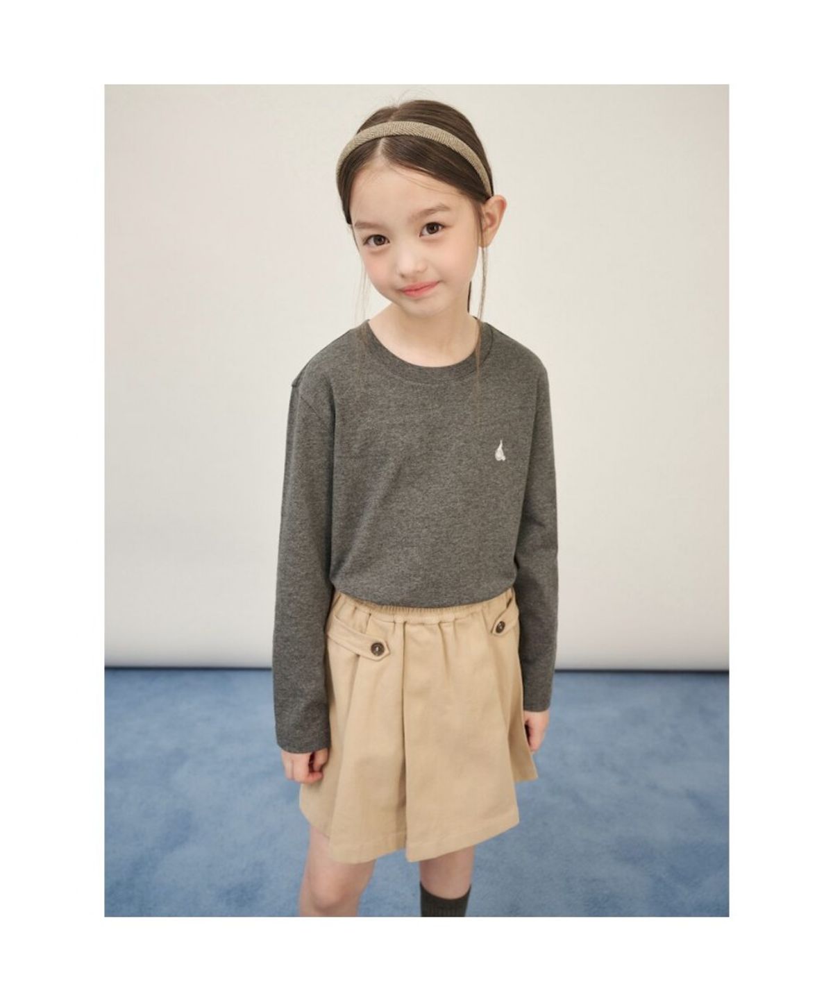 빈폴 키즈(BEANPOLE KIDS) [Essential] 수피마 베이직 긴소매 티셔츠  애쉬 (BI5841UE14) (BI5841UE14) (BI5841UE14) (BI5841UE14)