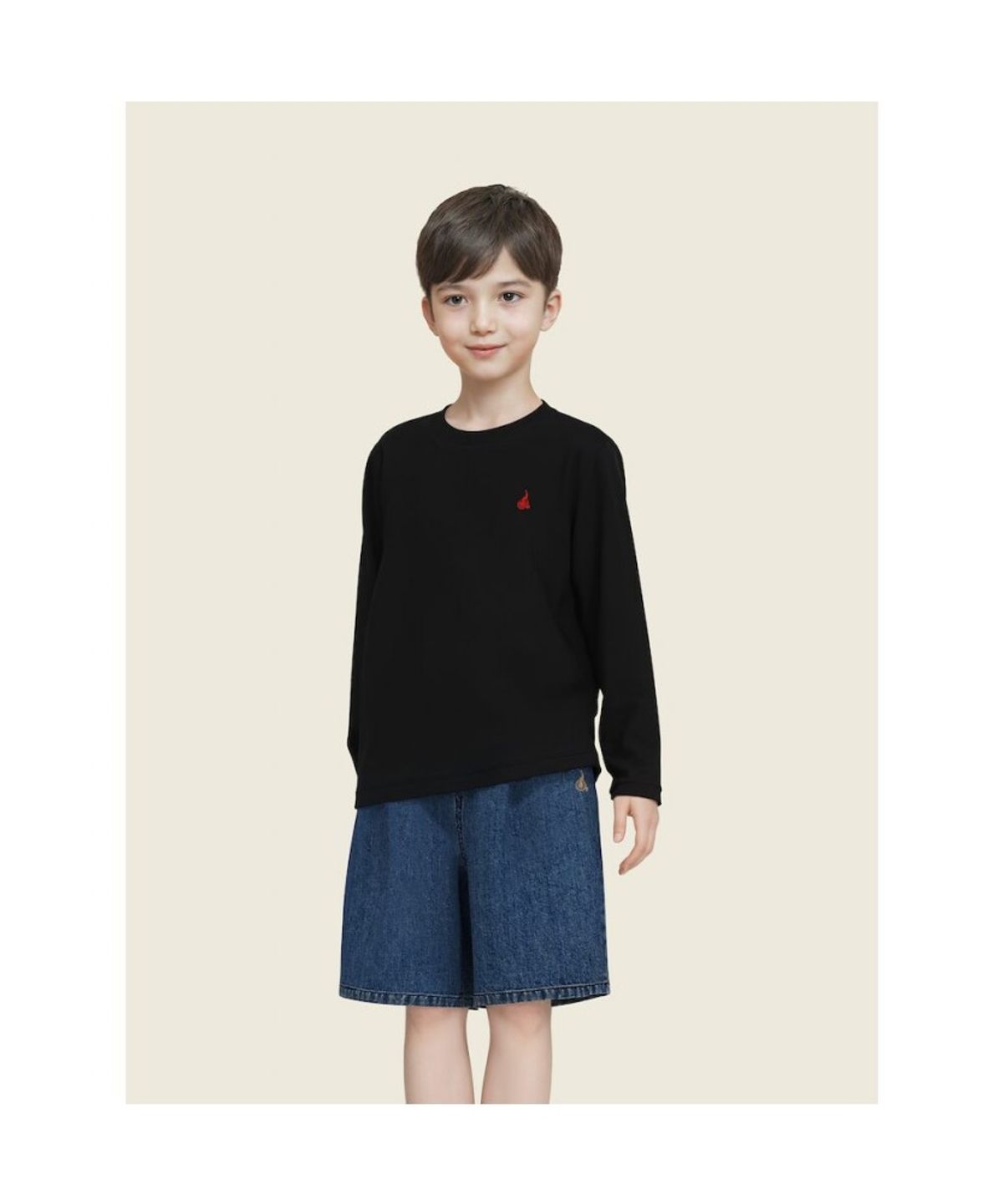 빈폴 키즈(BEANPOLE KIDS) [Essential] 수피마 베이직 긴소매 티셔츠  블랙 (BI5841UE15) (BI5841UE15) (BI5841UE15)