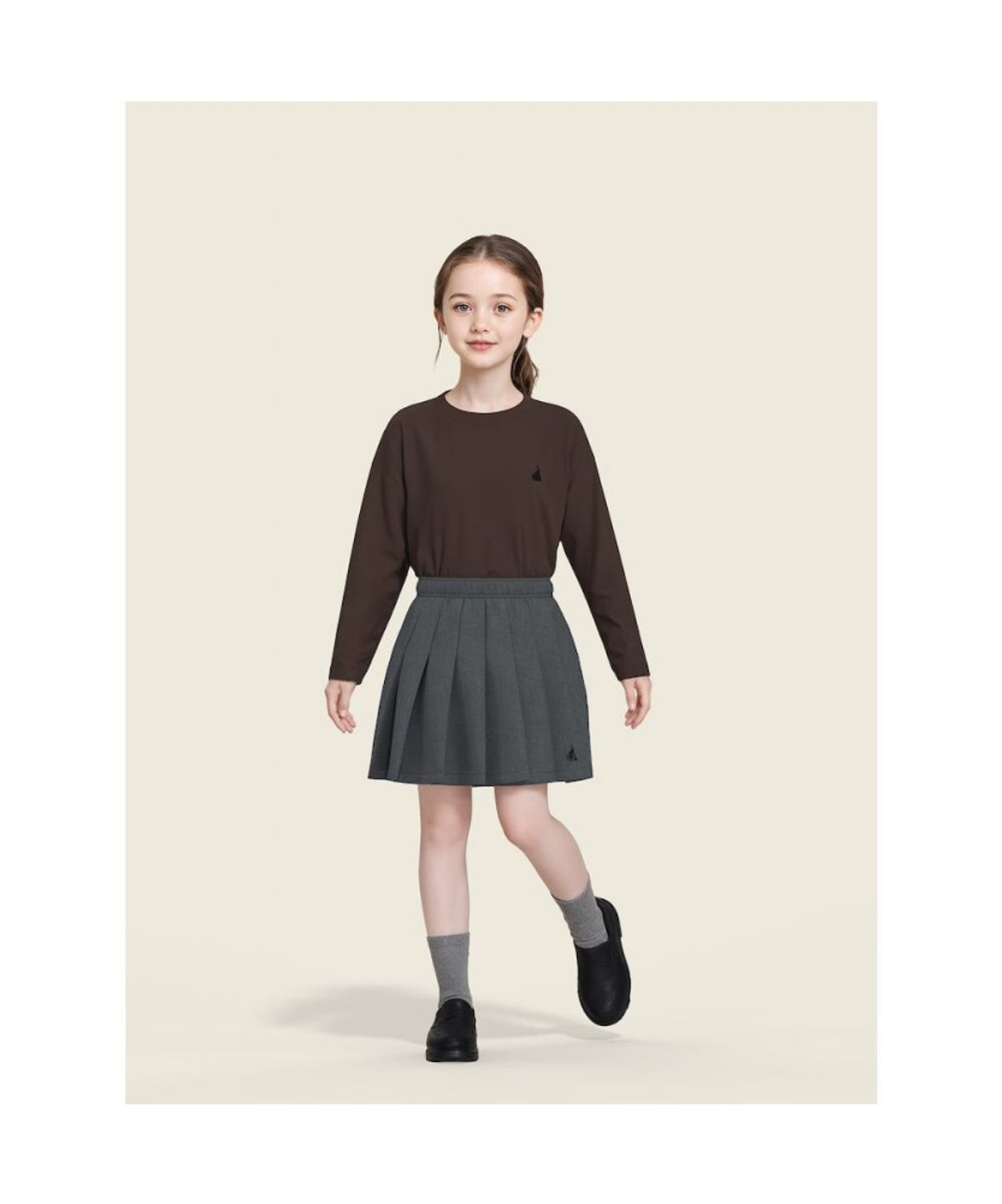 빈폴 키즈(BEANPOLE KIDS) [Essential] 수피마 베이직 긴소매 티셔츠  브라운 (BI5841UE1D) (BI5841UE1D) (BI5841UE1D)