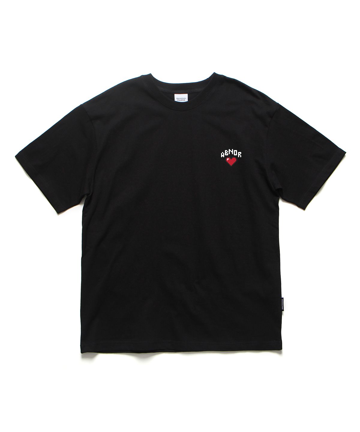 앱놀머씽(ABNORMALTHING) 하트 오버핏 티셔츠 블랙 (HEART T-SHIRT BLACK)