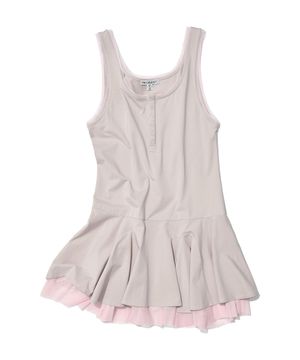 콘트라스트 버튼업 레이어드 드레스 탑_베이지