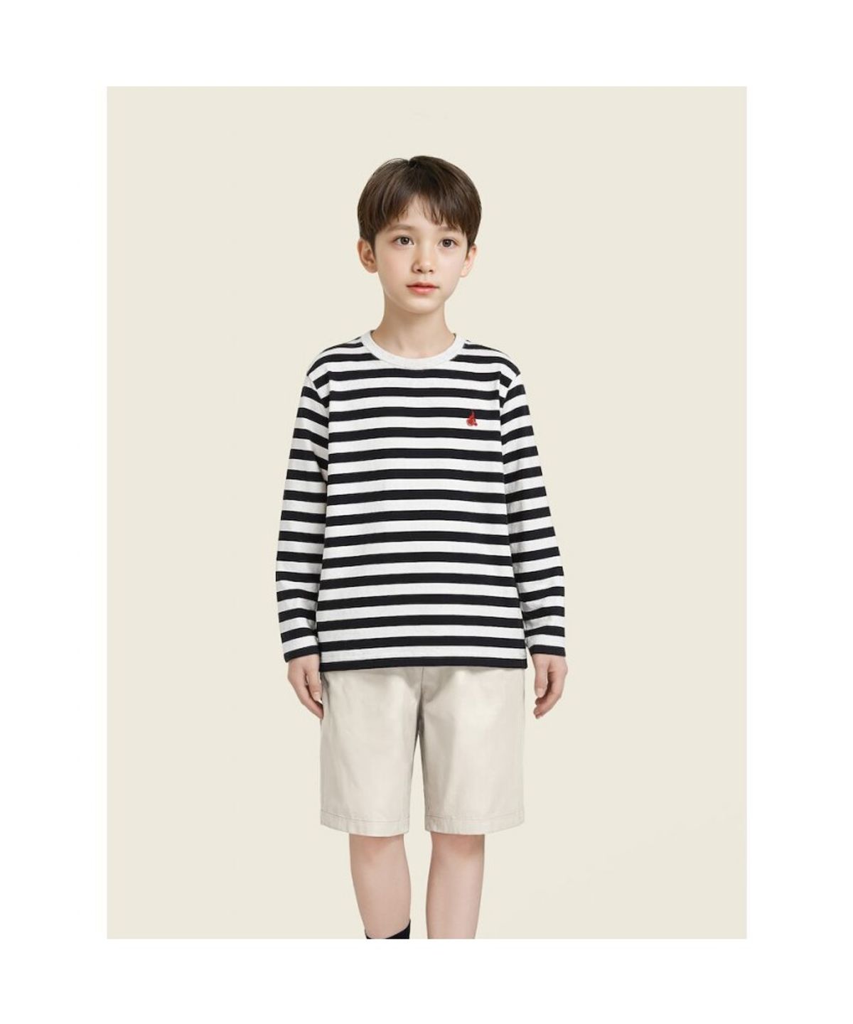 빈폴 키즈(BEANPOLE KIDS) [Essential] 스트라이프 긴소매 티셔츠  블랙 (BI5841UE25) (BI5841UE25) (BI5841UE25)