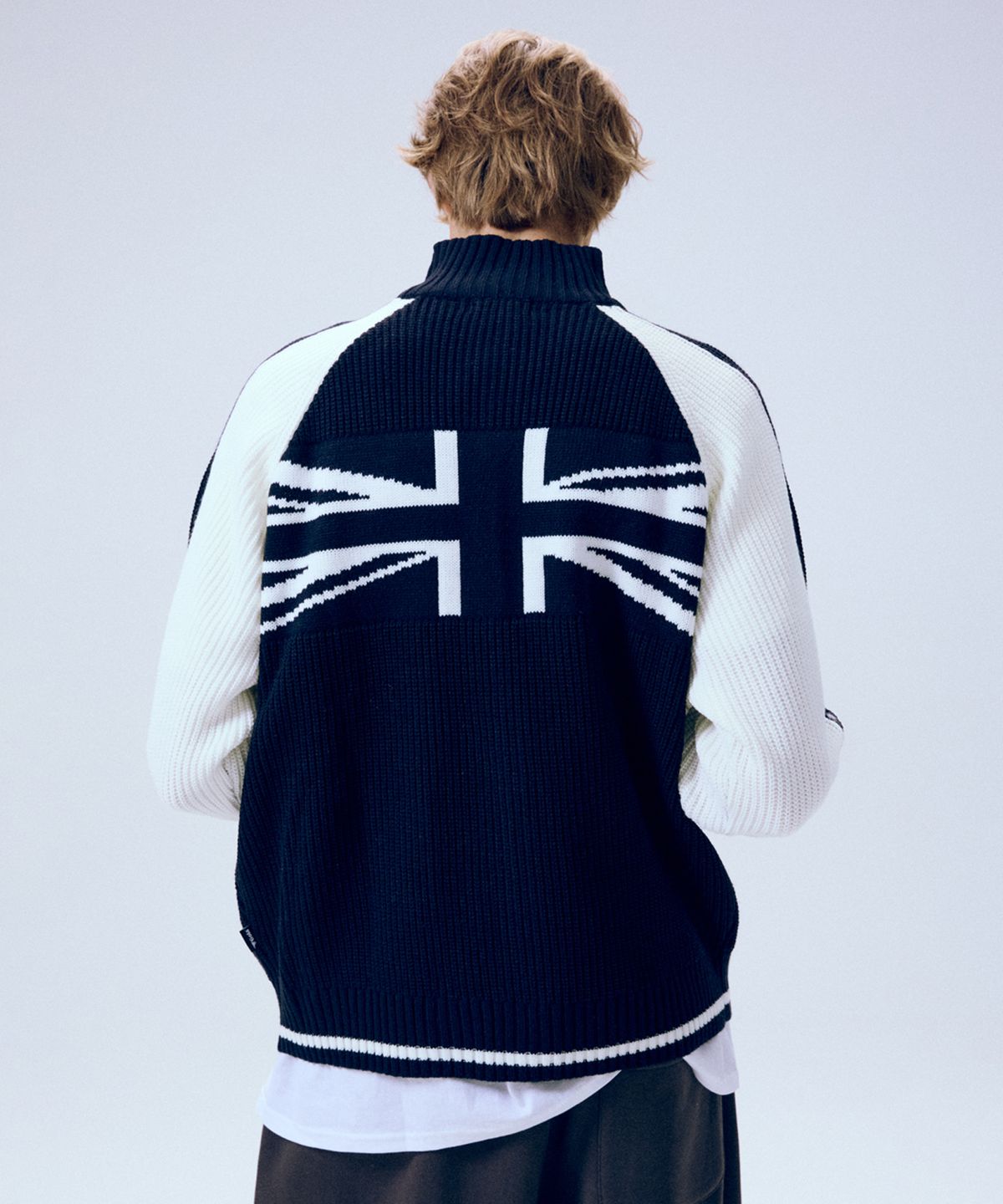 골라(GOLA) UNION JACK KNIT ZIP-UP [NAVY]