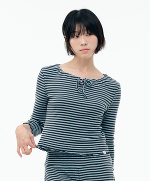 POINTELLE PAJAMA TOP [BABY BLUE]