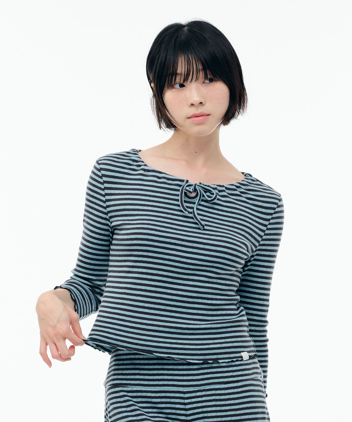 뚜오미오(TUOMIO) POINTELLE PAJAMA TOP [BABY BLUE]